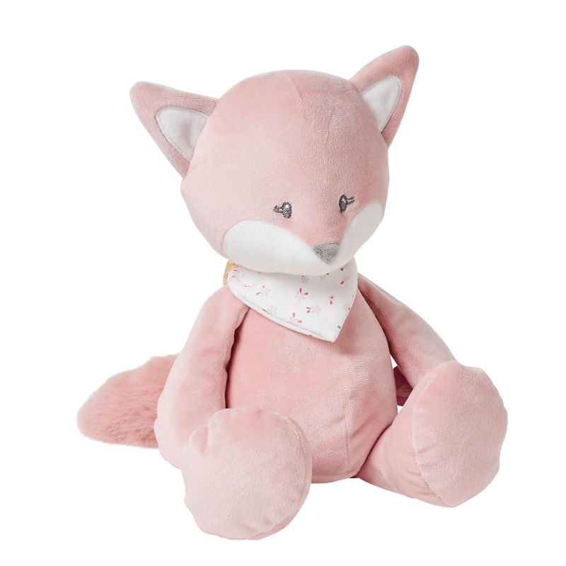  - alice et pomme - peluche renard rose 40 cm 